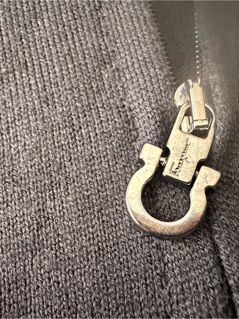 Salvatore Ferragamo Black Men's Zip-Up Sweater - Picture 4 of 16